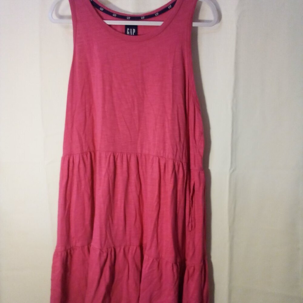 GAP Pink Sleeveless Tiered Casual Dress